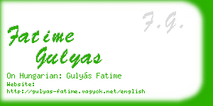 fatime gulyas business card