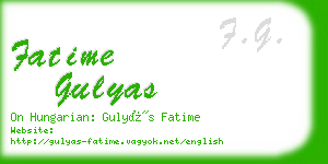 fatime gulyas business card